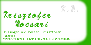 krisztofer mocsari business card