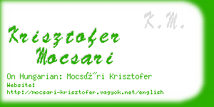 krisztofer mocsari business card